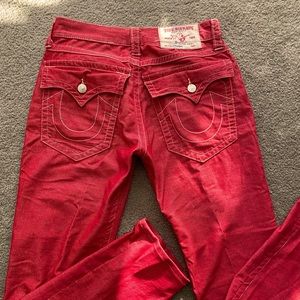 True Religion Red Chords 32 Waist x 32 Length